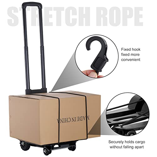 Meisax Mini Faltbare Sackkarre Klappbar, 40kg Transportwagen, Leichte Klappbar Transportkarre, Leichtgewichtiger Kompakter Gepäckwagen, für Gepäck, Persönliche Gegenstände, Umzug Und Bürogebrauch