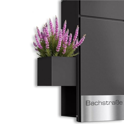 Metzler Blumenkasten/Pflanzkasten für Briefkästen Cubic I | DB 703 Eisenglimmer | wetterfest & pflegeleicht | ohne Bohren montierbar | aus Stahl | 8 × 8 × 8 cm