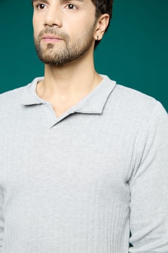 Image of Kvetoo Full Sleeve Winter Wear Woolen Collar Polo Sweater for Men