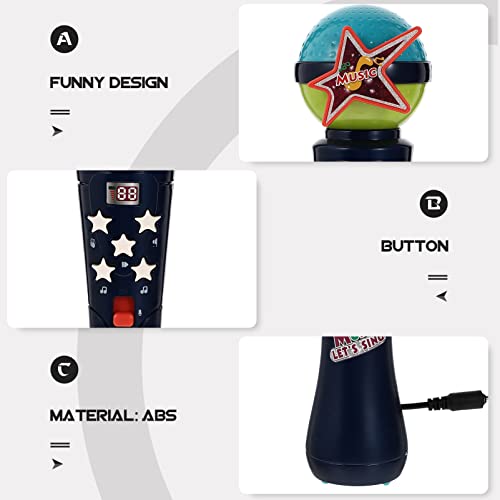 Kinderen Zingen Speelgoed Zingen Microfoon: Kind Navy Draadloze Shining Microfoon Draagbare Handheld Microfoon Speaker… - Image 6