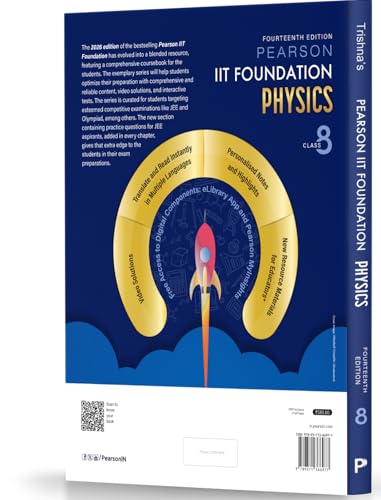 Image of Pearson'26 IIT Foundation Class 8 Physics|For JEE, NTSE & Olympiad Exams|JEE Practice Questions|Free 11 Online Assessments,55 Video Solutions & 11Tests via Pearson MyInsights & elibrary|14th edition