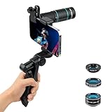 SGEBD 望遠レンズ 単眼鏡 望遠鏡 HD22倍望遠レンズ 0.63倍広角/15倍マクロレンズ/ 198°魚眼レンズ 取り付けが簡単 スマートフォン用カメラレンズ 野球観戦/ライブ/コンサート/運動会/旅行iPhone/Android全機種に適用 日本語説明書が付属します (ブルー，手持ち固定)