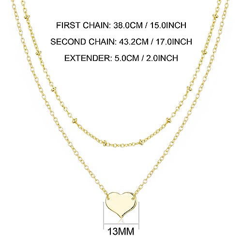 Philip Jones Gold Plated Double Layered Heart Necklace - Image 6