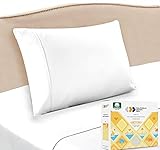 100% Cotton Sheet Set, Pure White Bedding Sets Twin Size 3 Piece Set 400 Thread Count Long-Staple Combed Pure Natural Cotton Bedsheets, Soft & Silky Sateen Weave Fits Mattress 15'' Deep Pocket