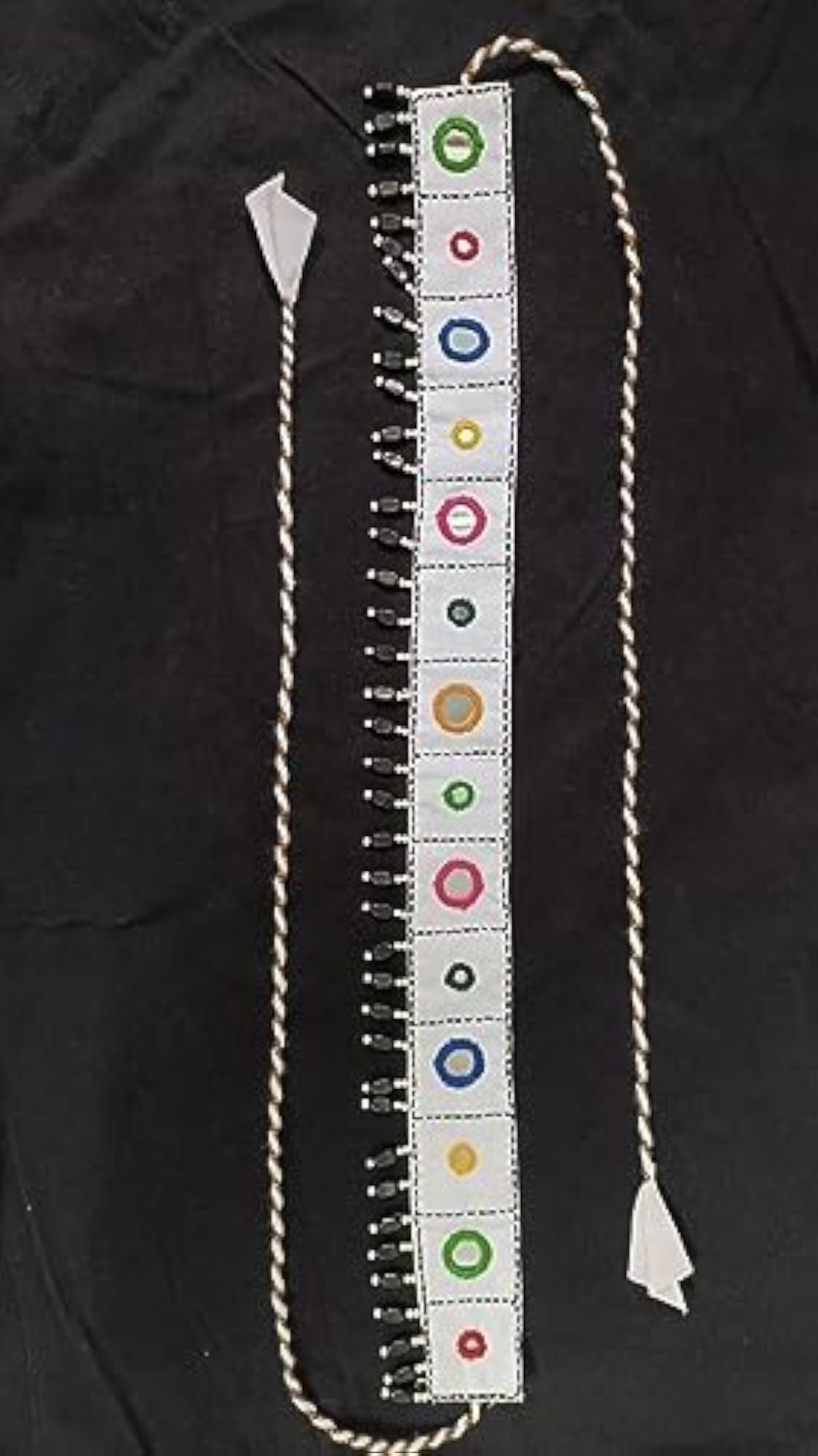 Handmade Black Pearl Latkan Mirror Work Belt, Small Kamrbandh