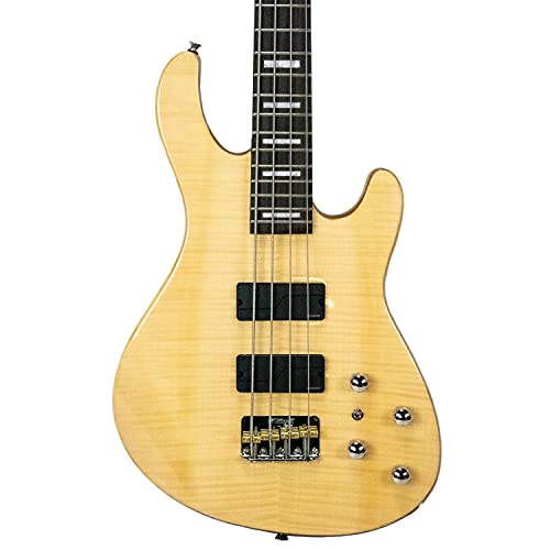 Sawtooth 4 String Mod24 Series Natural Flame Maple 24 Fret Electric Bass Guitar W Fishman Fluence Pickups And Padded Gig Bag, Right, (St-Jb24-Nfg-2) #TOP5
