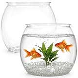 Okllen 2 PCS 1 Gallon Fish Bowl, Round Clear Plastic Goldfish Betta Fish Bowl Fish Tank for Aquarium, Terrarium, Home décor, Flower Vase Centerpiece