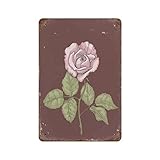 Cartel de metal personalizado con diseño de rosa roja y rosa para decoración de jardín, baño, bar, pub, cafetería, club, regalo de festival para amigos, familia, decoración retro para el hogar, póster