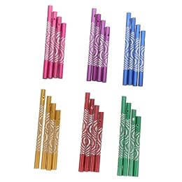 Lurrose 24pcs Aluminum Wind Chime Tubes DIY Craft Kit with Hollow Metal Tubes for Handmade Wind Chimes Garden Outdoor Art Supplies Replacement Parts