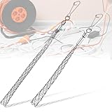 Gisafai 2 Pcs 1/2 in and 3/4 in Wire Pulling Grip Mesh Metal Cable Puller Socks Wire Tools for Electrical Grips Light and Heavy Cables