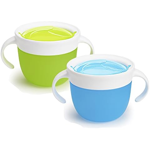Munchkin 2 Piece Snack Catcher, Blue/Green Cover