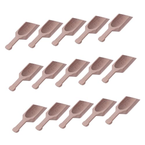 SOLUSTRE Flat Handle Wooden Teaspoon Scoop Salt Spoon Set Teaware Accessories for Home Tea Shop Restaurant