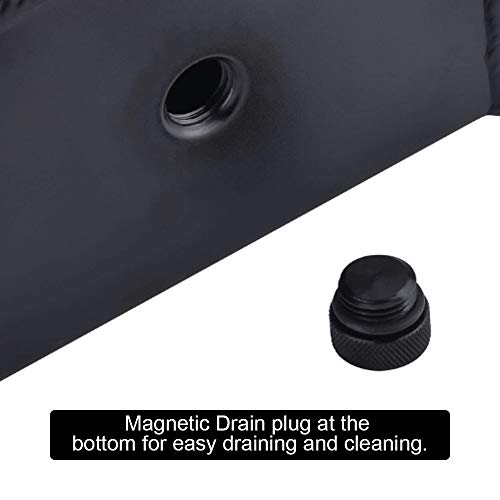 Rastp Universal 1L Coolant Overflow Tank, Aluminum Coolant Radiator Tank,Reservoir Expansion,Black #TOP4