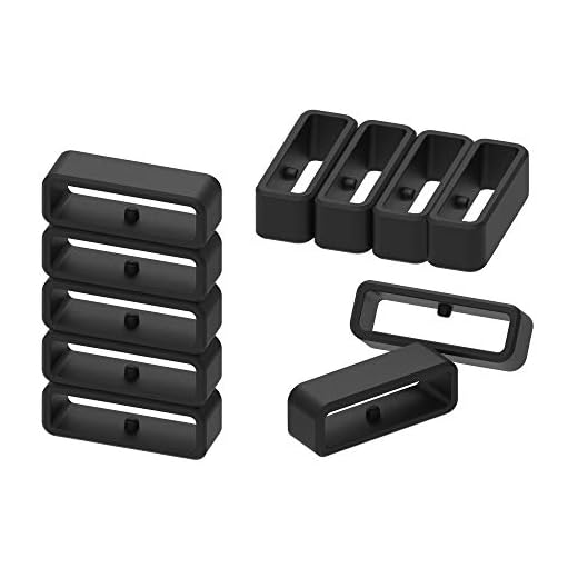 Ruentech Silicona Anillo de Cierre compatible con garmin Forerunner 220 230 235 620 630 735 X T/Forerunner 25 Señor Pulsera Accesorios, Color 10 pcs