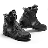 REBELHORN Core Motorradstiefel Damen und Herren | PU Leder | ATOP Schnell-Schnürsystem | Knöchelprotektoren | Verstärkte Zehen | Mesh Belüftungspaneele