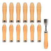12 Stück Feilenheft,Holzgriff,Feilengriff,Feilenheft Holz,Feilenschneidewerkzeug-Griff,Holzgriff Mit Starken Metallhalsbändern,Holzfeilengriff Holz Für Feilengriff, Holzbearbeitung Und Meißeln