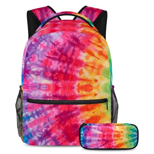Sac à dos imprimé tie-dye arc-en-ciel pour alléger le dos des enfants à la rentrée