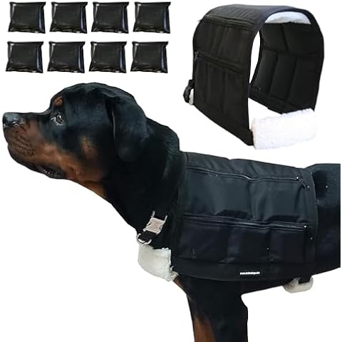 ActiveDogs Weighted Dog Vest with Weights - Dog Agility Training Equipment Jacket for Dog Exercise, Strength, Pulling & Endurance - Burn Calories & Build Muscle - Small 22-27 IN, 8 x 1/2LB Cover