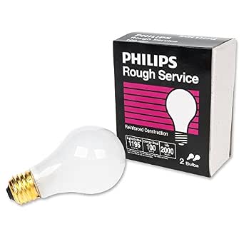 PHILIPS 100W A19 Medium Base Frosted Coarse Service Bulbs - Pack of 2