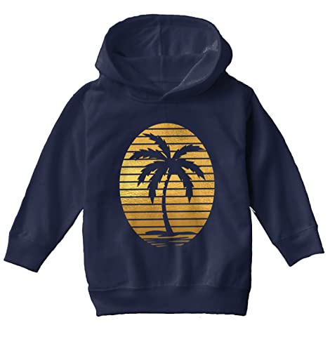 Haase Unlimited Palm Tree Scene - Tropical Vacation Toddler/Youth Fleece Hoodie2