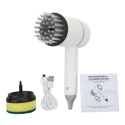 Electric Spin Scrubber Cordless – Power Scrubber Brush Set with 2 Heads, 3 Speeds – Rechargeable Bathroom Tub Cleaner, Dish Scrubber, Toilet Brush for Shower, Floor, Kitchen Cleaning