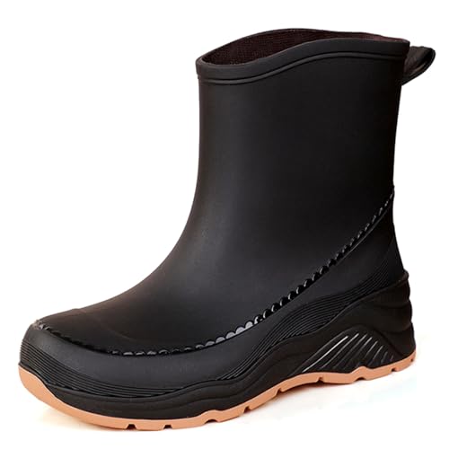 Image of Nutropa Mid Calf Rain Boots for Women, Anti-Slip Outdoor Work Rain Shoes