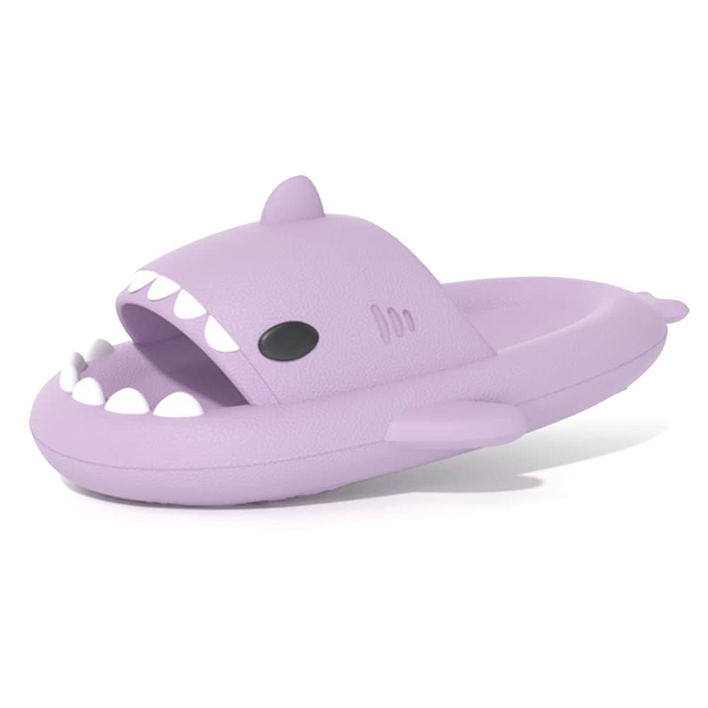 welltree Shark Slides for Women and Men Novelty Pillow Slippers Open Toe Shark Sandals Cushioned Cloud Slides