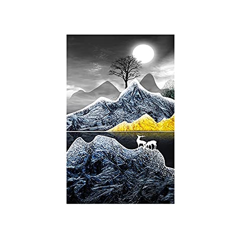 Kit Diamant Painting 5D paysage lunaire pour combler le vide d'un grand mur blanc