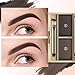 Boobeen Eyebrow Powder Kit, 2-color Waterproof Eyebrow Palette Makeup to Definer & Filler Brows, Eyebrow Color Powder Shape Natural Looking Brow - with Mirror Brush
