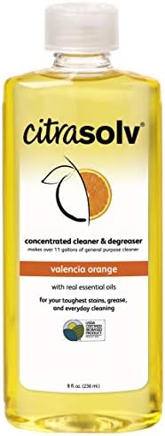 Citra Solv Concentrated Household Cleaner & Degreaser - Valencia Orange Scent - 8 Fl Oz, Safe, Effective, and Versatile Cleaning Solution, Natural Ingredients, Biodegradable, Made in USA