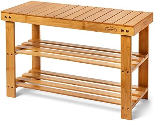 bamboo bench shoe rack