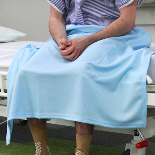 Interweave Healthcare Blue Hospital Thermal Throw Blanket, No Fluff Transfer, Flame Retardant & Comfortable, Lightweight Yet Warm - Image 4