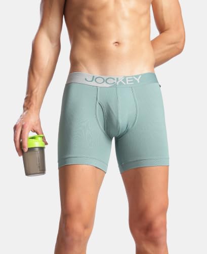 Image of Jockey MM06 Men Microfiber Mesh Elastane Active Wear Long Trunk Boxer Brief
