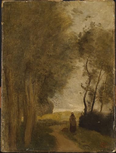 Peinture Corot decoration salon avec cette grande affiche paysage de foret sur toile
