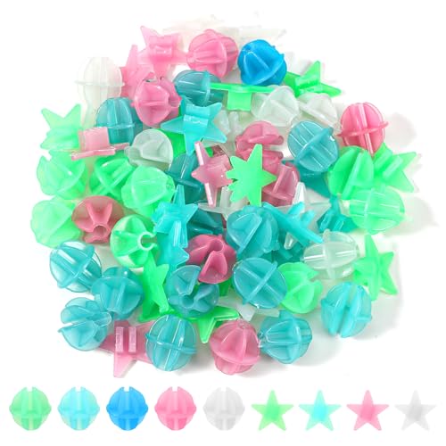 FRCTLNKG 144 Pcs Bike Spoke Beads, Bike Spoke Decorations Glow in The Dark & Noise Making for Kids Bicycle Accessories, Colorful & Durable (Two Styles)