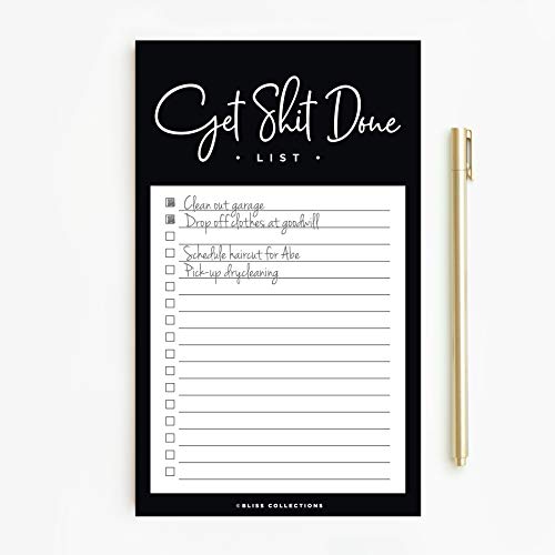 bliss collections to do list notepad funny get stuff done magnetic weekly and daily planner for organizing and tracking grocery lists appointments reminders and notes 4534x7534 50 sheets