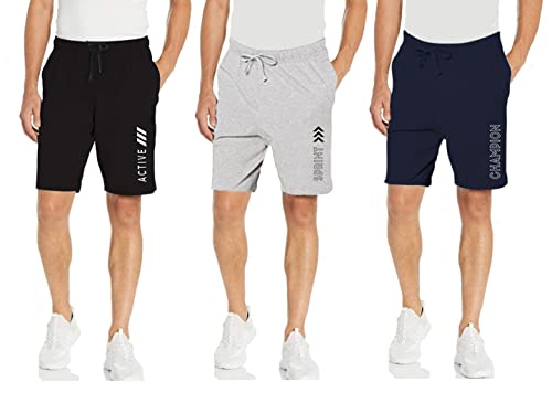 Image of KART BLACK Plus Size Men's Shorts with Pocket|Casual Knit Shorts|Printed Shorts|Over Sized Shorts|(S,M,L,XL,XXL,3XL,4XL,5XL) Combo Pack of 2