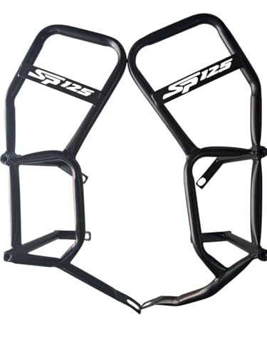 Image of AMK Bike Premium Crash Guard with Frame Slider Frame Support Leg Guard Black Suitable for Honda Shine 125 SP BS6