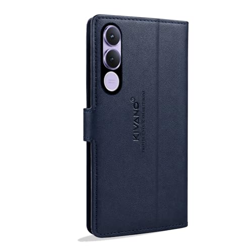 Image of KIVANO LUXE Compatible for Vivo V70Fe 5G Artisanal Leather Wallet Case with Card Holder for Men Women, Magnetic Flip Folio Cover with Stand RFID Blocking Cell