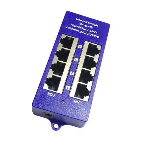Alimentation Gigabit PoE 4 ports Mode B Injecteur pour caméras et points d'accès 802.3af