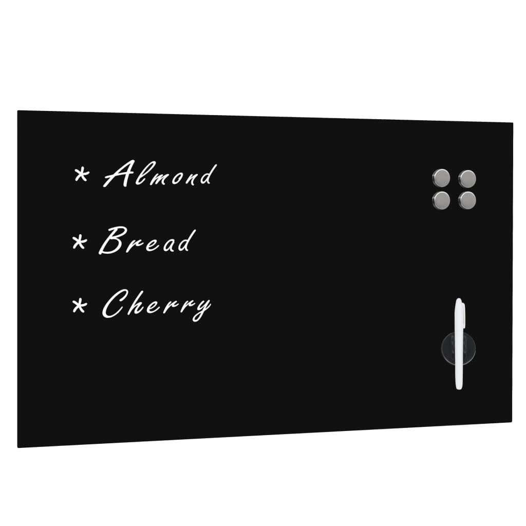 vidaXL Wall Mounted Magnetic Blackboard Glass 100x60cm Office Writing Board