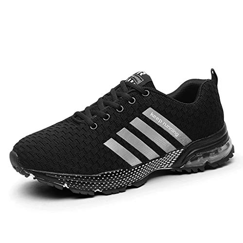 Zapatillas de Deporte Respirable para Correr Deportes Zapatos Running Hombre, Logobeing Calzado Casual de Camuflaje Calzado de Estudiante de Baja Ayuda Seguridad Deportivo Hombre (40,Negro #2)