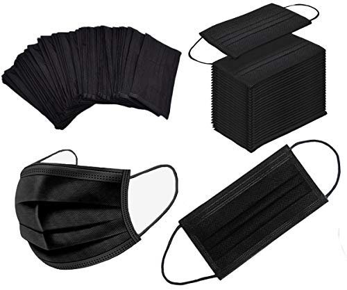 Nnpcbt 100Pcs 3 Ply Black Disposable Face Mask Filter Protection Face Masks thumb #5