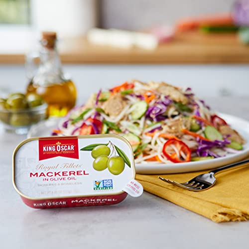 King Oscar Skinless & Boneless Mackerel Fillets In Olive Oil, 4.05-Ounce Cans (Pack Of 12) #TOP4