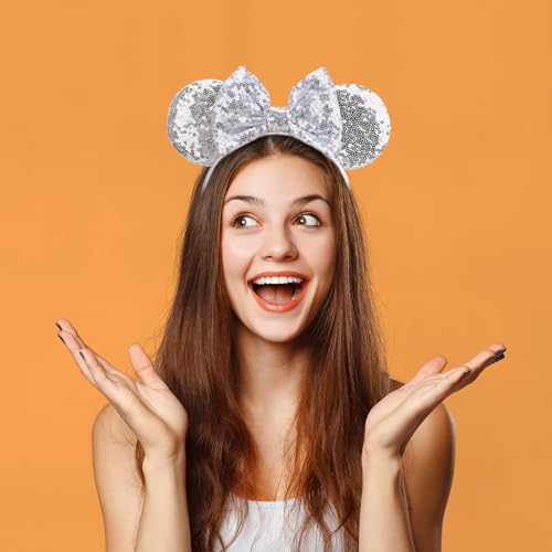 Image of DRESHOW Mouse Ears Bow Headbands Glitter Party Decoration Cosplay Costume for Women