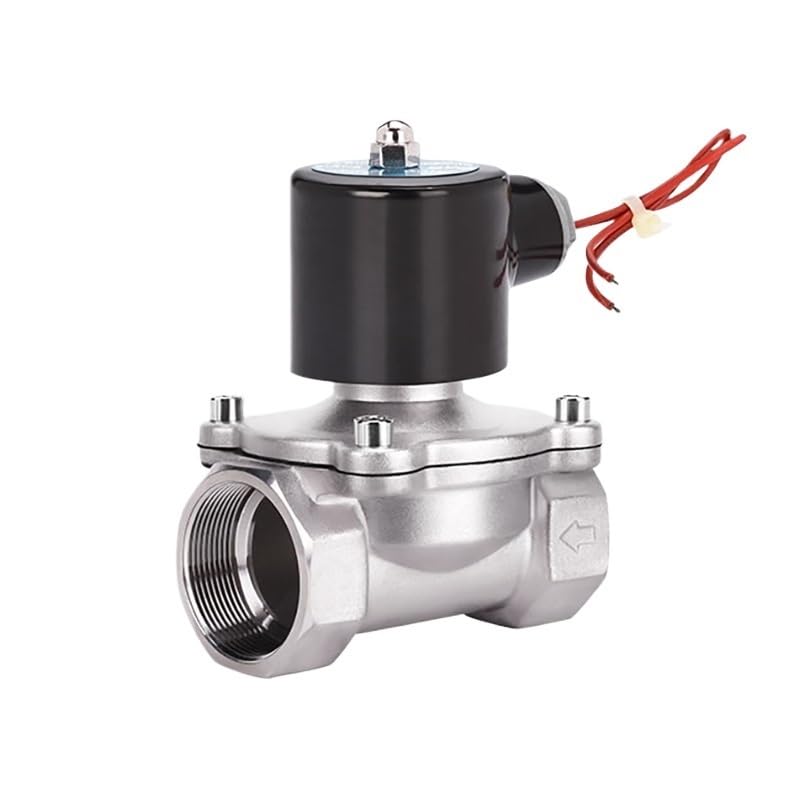 Electroválvula Válvula solenoide de acero inoxidable Serie 2W 1-1/4'DN32 Válvula solenoide normalmente cerrada Interruptor de control de tubería Válvula de agua for agua Aceite Aire(NPT_24VDC)