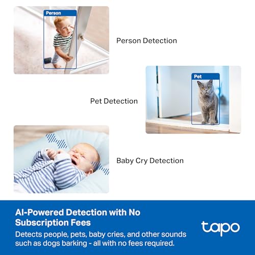 Tapo 3K 5MP Überwachungskamera für Babyphone, Haustierkamera mit Smart Motion Tracking, 360° Schwenken/Neigen, IR-Nachtsicht für Heimsicherheit, funktioniert mit Alexa & Google, RoomCam 3K 360°