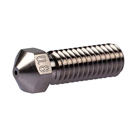 Long M6 Thread Plated Copper Nozzle 0.8 Non-Stick High Performance Compatible with 1.75mm Volcano Heater Block hotend Sidewinder SW X1 X2 3D Printing PEI PEEK or Carbon Fiber (0.8mm) Cover