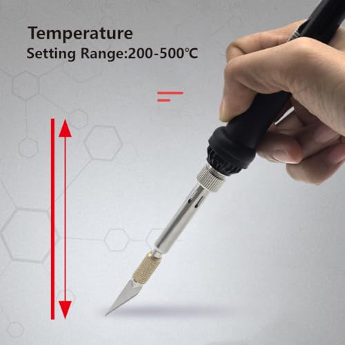 Afantti 31 Teile Elektrisches Heißmesser Schneiden Werkzeugsatz Set | 23 Klingen | Einstellbare Temperatur | für Schaumstoff Kunststoff Stoff Seil Bastelarbeiten Schnitzen