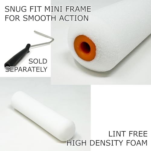 Allgala Foam Rollers, 12 Pack 6 inch Shedless Mini Foam Sponge Paint Roller Cover for Trim Wall Funiture Doors Cupboard Cabinets Doors by Allgala - Image 6